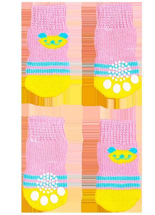 Носки розовые с мишками 4 шт - bear pattern pet socks