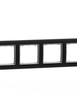 Рамка четырехместная schneider electric sedna elements черное стекло