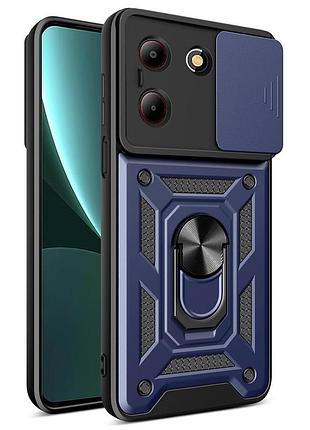 Чехол fiji camera defence для zte blade a54 бампер с защитой камеры и подставкой dark blue