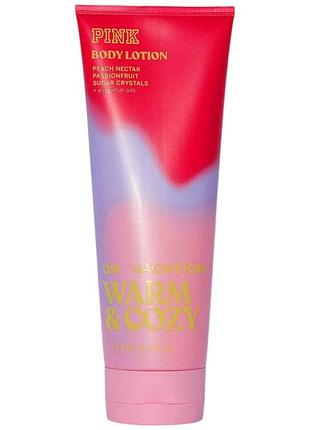 Парфюмированный лосьон для тела pink victoria’s secret warm & cozy body on vacation lotion 236 мл