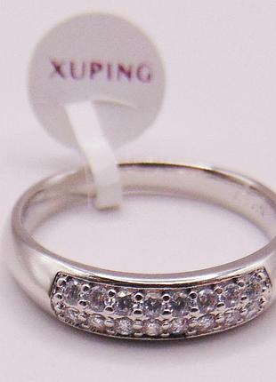 Кольцо с фианитами медсплав родий р.16 xuping 3230