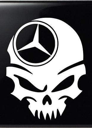 Наклейка череп mercedes білий, 60х54 см
