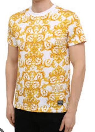 Шикарна versace jeans couture тонка біла футболка з логотипом у стилі бароко оригінальна.