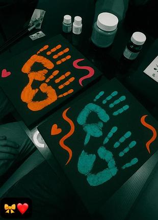Картина з відбитками рук — любов у фарбах 💞 ідеальний подарунок та декор