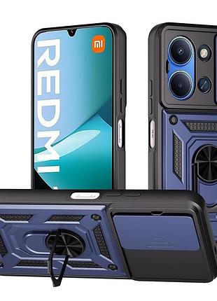 Чехол fiji camera defence для xiaomi redmi 15c бампер с защитой камеры и подставкой dark blue