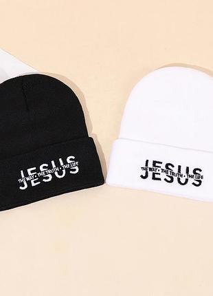 Чоловіча / жіноча / унісекс зимова шапка jesus the way / the truth / the life
