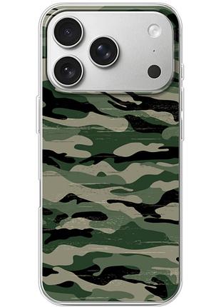 Чехол силиконовый с картинкой на iphone 17 pro (патриотический, камуфляж)