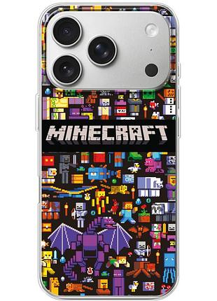 Чехол силиконовый с картинкой на iphone 17 pro (майнкрафт, minecraft)