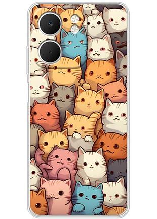 Чехол силиконовый с картинкой на oppo a5x (котики)