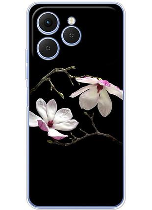 Чохол силіконовий з картинкою на tecno spark 40 (квітка, манголія)