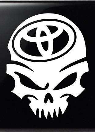 Наклейка череп toyota белый, 20х18 см