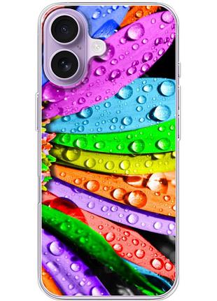 Чехол силиконовый с картинкой на iphone 17 (цветные листья)