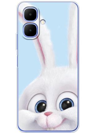 Чехол силиконовый с картинкой на infinix smart 10 (кролик снежок)