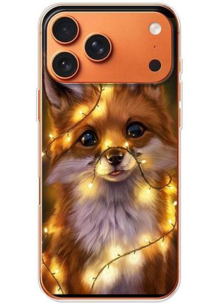 Чехол силиконовый с картинкой на iphone 17 pro max (новогодний, лисичка)
