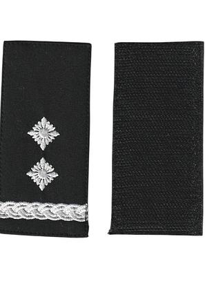 Погон подполковник всу военный / армейский шеврон всу, белый цвет на черном. 10 см * 5 см
