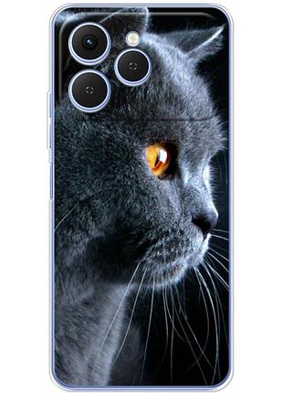 Чехол силиконовый с картинкой на tecno spark 40 (британский кот)