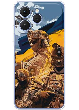 Чохол силіконовий з картинкою на tecno spark 40 (патріотичний, воїни зсу)