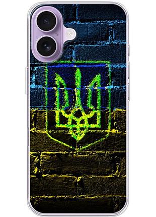Чехол силиконовый с картинкой на iphone 17 (патриотический, герб украины)
