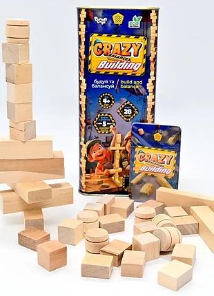 Развивающая настольная детская игра дженга "crazy balance building" jenga danko toys cbb-01