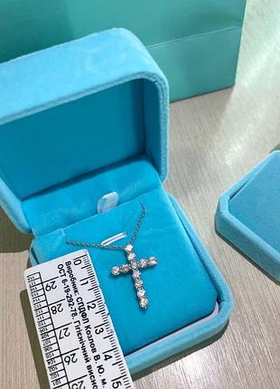 Крестик тиффани покрытие серебро 925