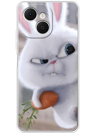 Чохол силіконовий з картинкою на tecno spark 40c (кролик сніжок)
