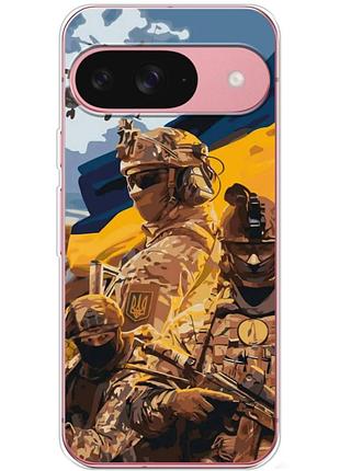 Чехол силиконовый с картинкой на google pixel 10 (патриотический, воины всу)