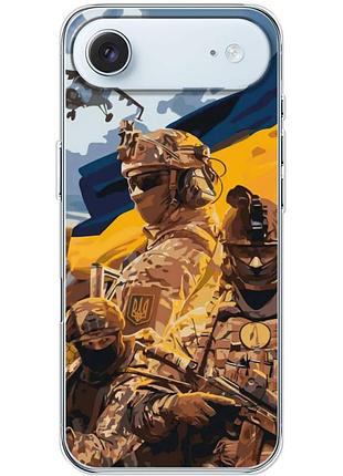 Чехол силиконовый с картинкой на iphone 17 air (патриотический, воины всу)