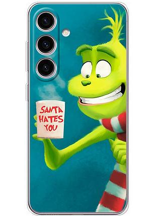 Чехол силиконовый с картинкой на samsung galaxy s25 fe (s731) (новогодний, гринч)