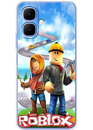 Чехол силиконовый с картинкой на infinix smart 10 (роблокс, roblox)