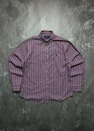 Рубашка лонгслив polo ralph lauren поло ральф лаурен лоурен биг лого большой логотип в полоску l