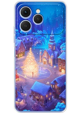 Чехол силиконовый с картинкой на tecno spark 40 (новогодний)