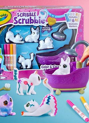 Crayola scribble scrubbies tub set (4 pets) 747442 крайола домашні улюбленці з ванною набір для малювання творчості