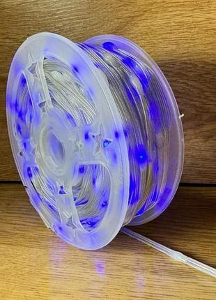 Уличная водонепроницаемая гирлянда, нить-роса 1000 led, 100м, 220в, ip44, цвет синий