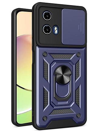 Чехол fiji camera defence для motorola g24 бампер с защитой камеры и подставкой dark blue
