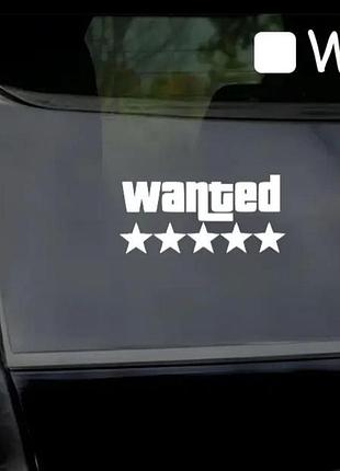 Білі 19 см wanted наклейки на авто автомобіль кузов геталsa лобове скло-антид міт розиск без фону