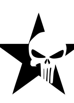 Наклейка на автомобиль каратель (punisher) черный, 58х60 см