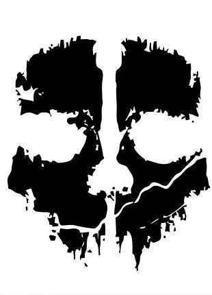 Наклейка череп призрак (ghost) черный, 30х27 см