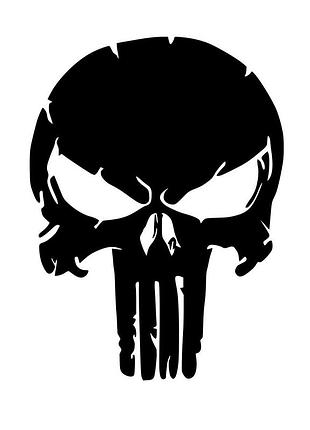 Наклейка на автомобиль каратель (punisher) черный, 15х11 см