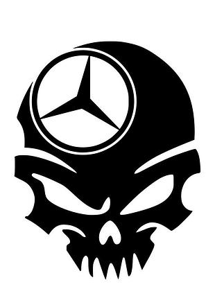 Наклейка череп mercedes чорний, 55х49 см