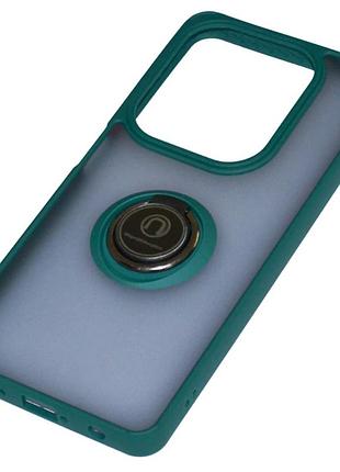Чехол fiji colorframe для xiaomi redmi 15c матовый бампер с кольцом подставкой green