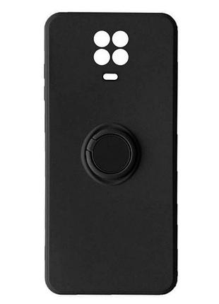 Чехол fiji holder ring для xiaomi redmi note 9 pro бампер с кольцом подставкой black