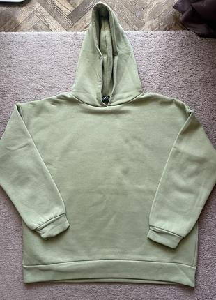 Худі answear lab оливкове oversize унісекс фліс тепле базове