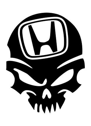 Наклейка череп honda черный, 55х49 см