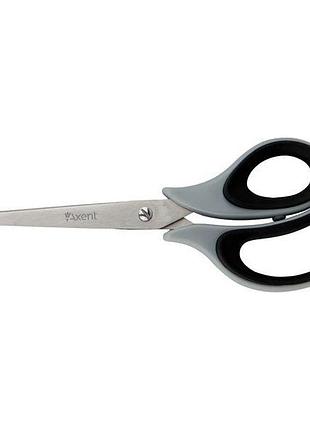 Ножницы axent duoton soft 6102-01-a, 21 см, прорезиненные ручки, серо-черные (2880)