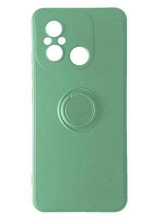 Чехол fiji holder ring для xiaomi redmi 12c бампер с кольцом подставкой green