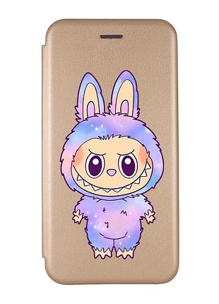 Чехол-книжка золотой с рисунком на samsung galaxy a04 лабубу (принт 414)