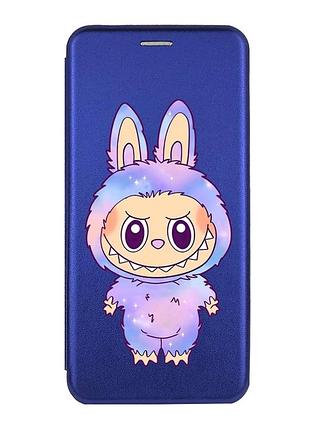 Чехол-книжка синий с рисунком на samsung galaxy a14 5g лабубу (принт 414)