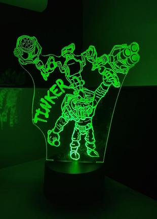3d светильник тинкер дота 2 tinker dota 2, 3д-ночник, несколько подсветок (bluetooth), подарок геймеру