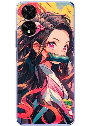 Чехол силиконовый с картинкой на tcl 505 (аниме, anime)
