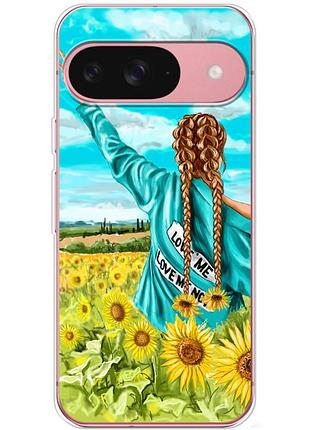 Чехол силиконовый с картинкой на google pixel 10 pro (патриотический, девушка украинка)